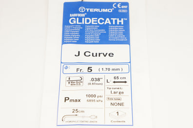 Terumo XD4510GA Radifocus Glidecath Angiographic Cath. 5Fr x .038inch x 65cm (x)